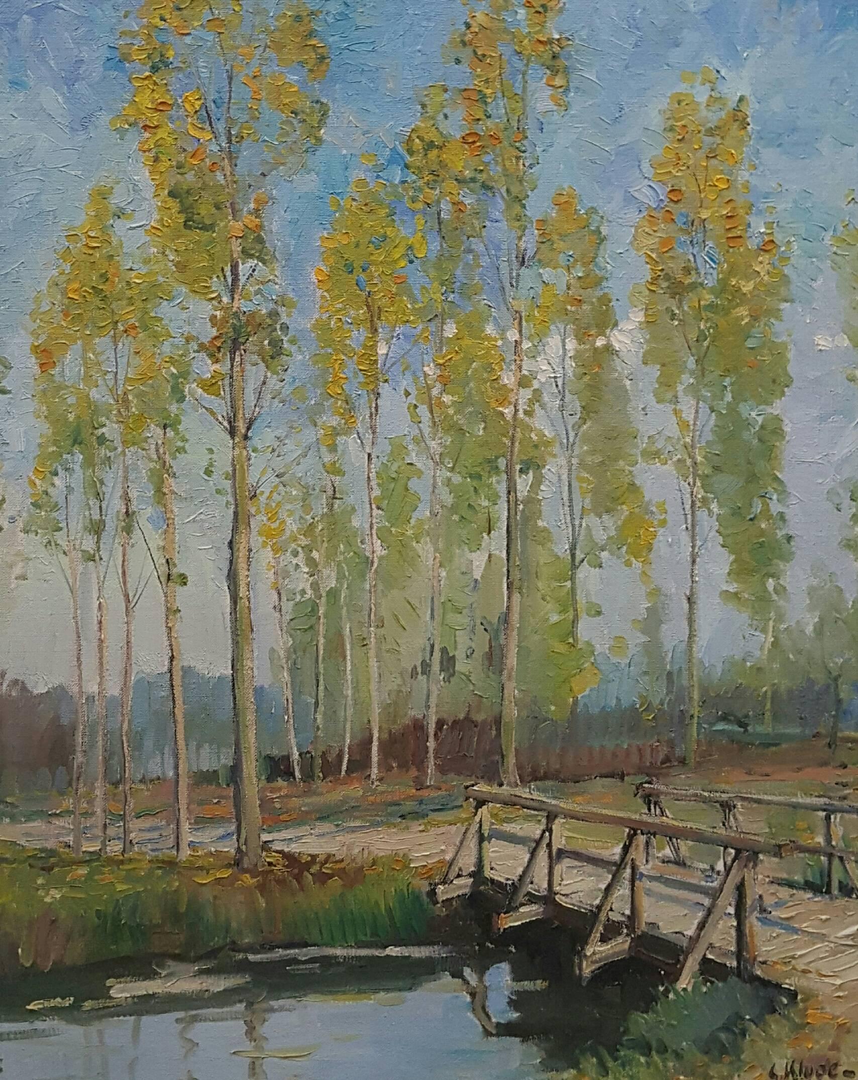 Constantine Kluge Landscape Painting - Golden Poplars