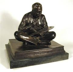 Thomas Eakins Seated Cross Legged with His Palette