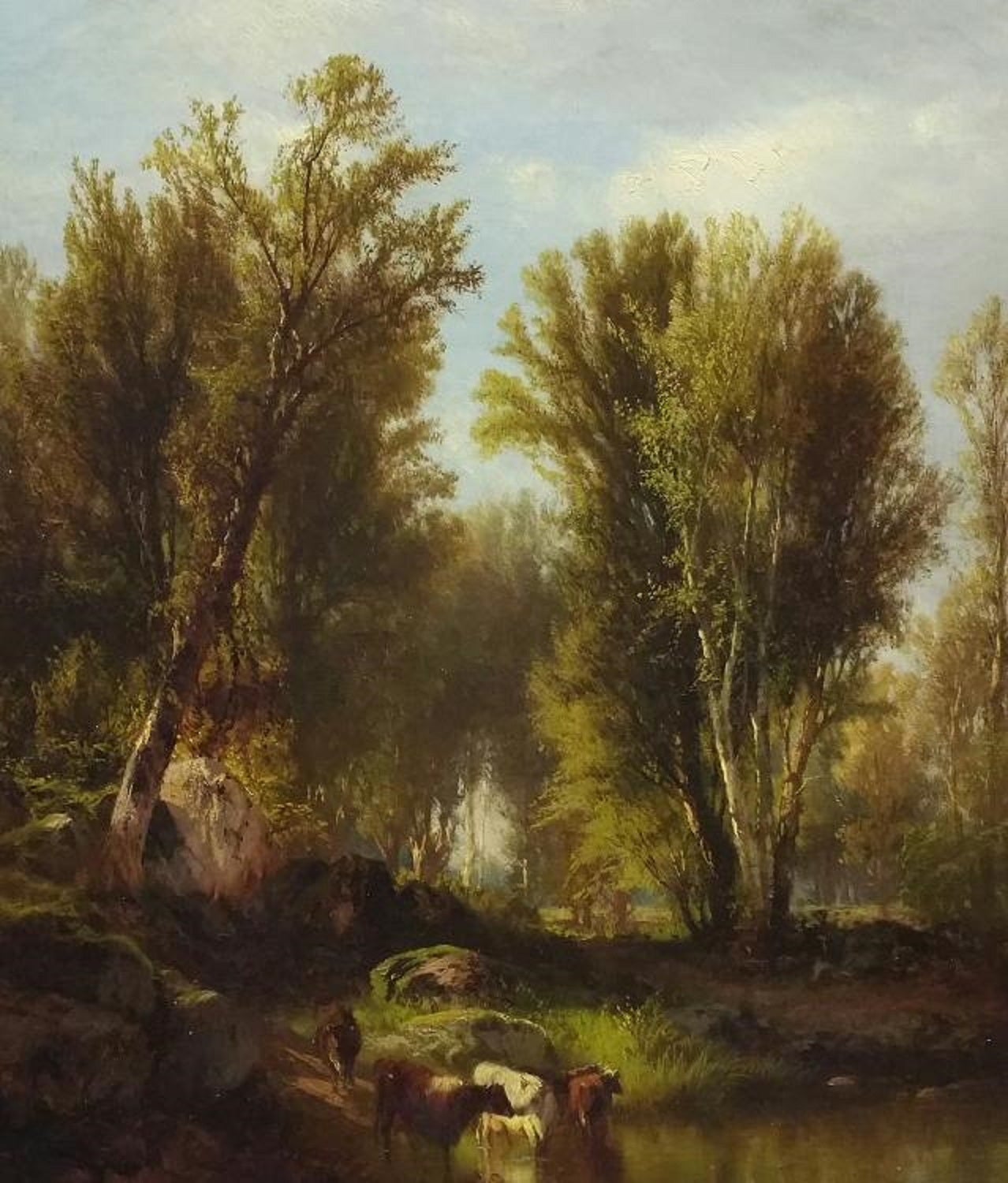 William M. Hart Landscape Painting - Idle Wild