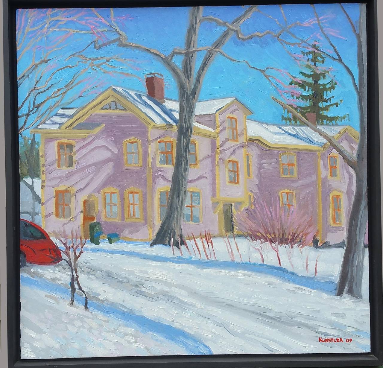 James Kunstler Landscape Painting - House on Woodlawn Ave. Saratoga Springs, NY