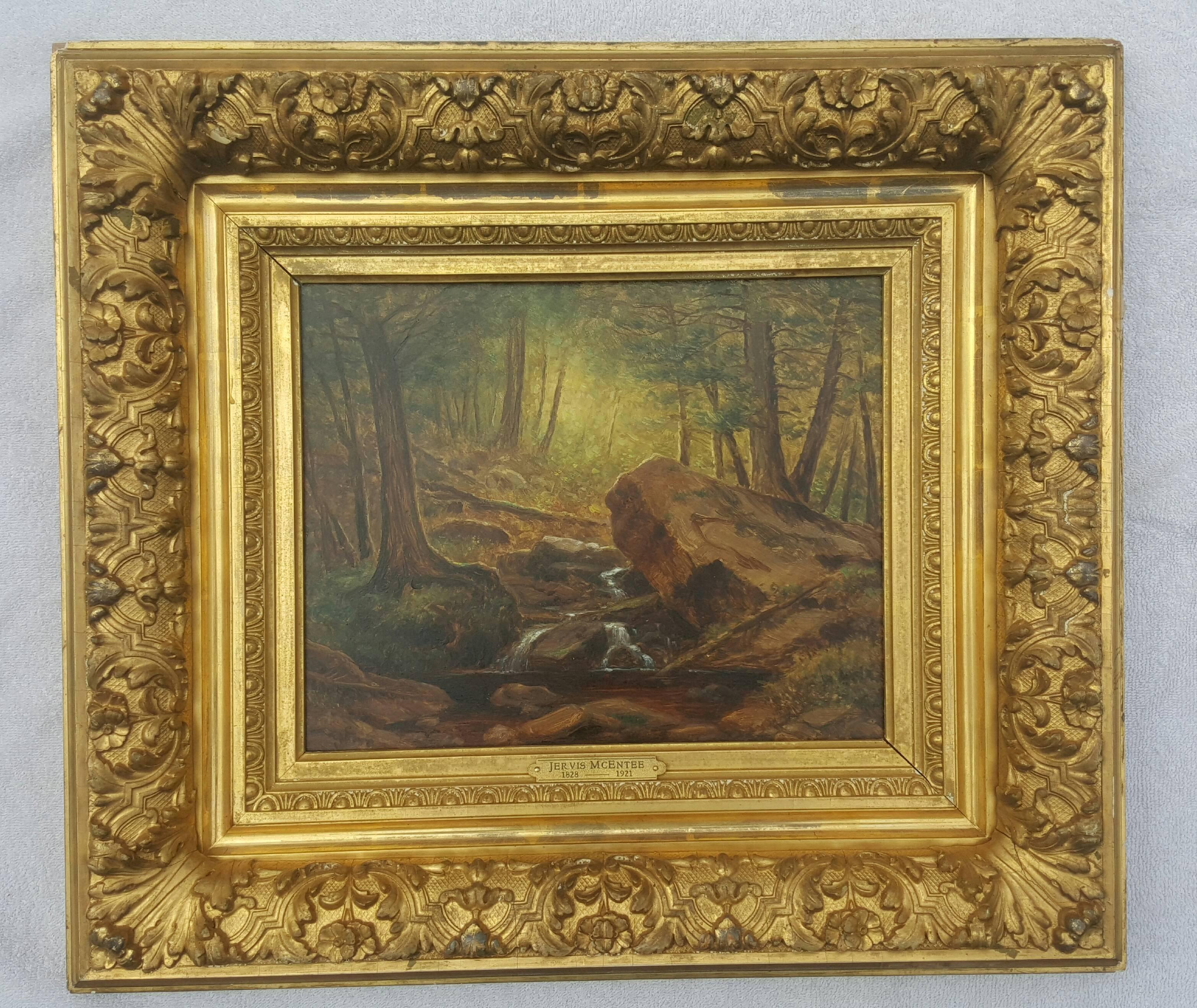 Interior Forest w/ Stream - Painting by Jervis McEntee