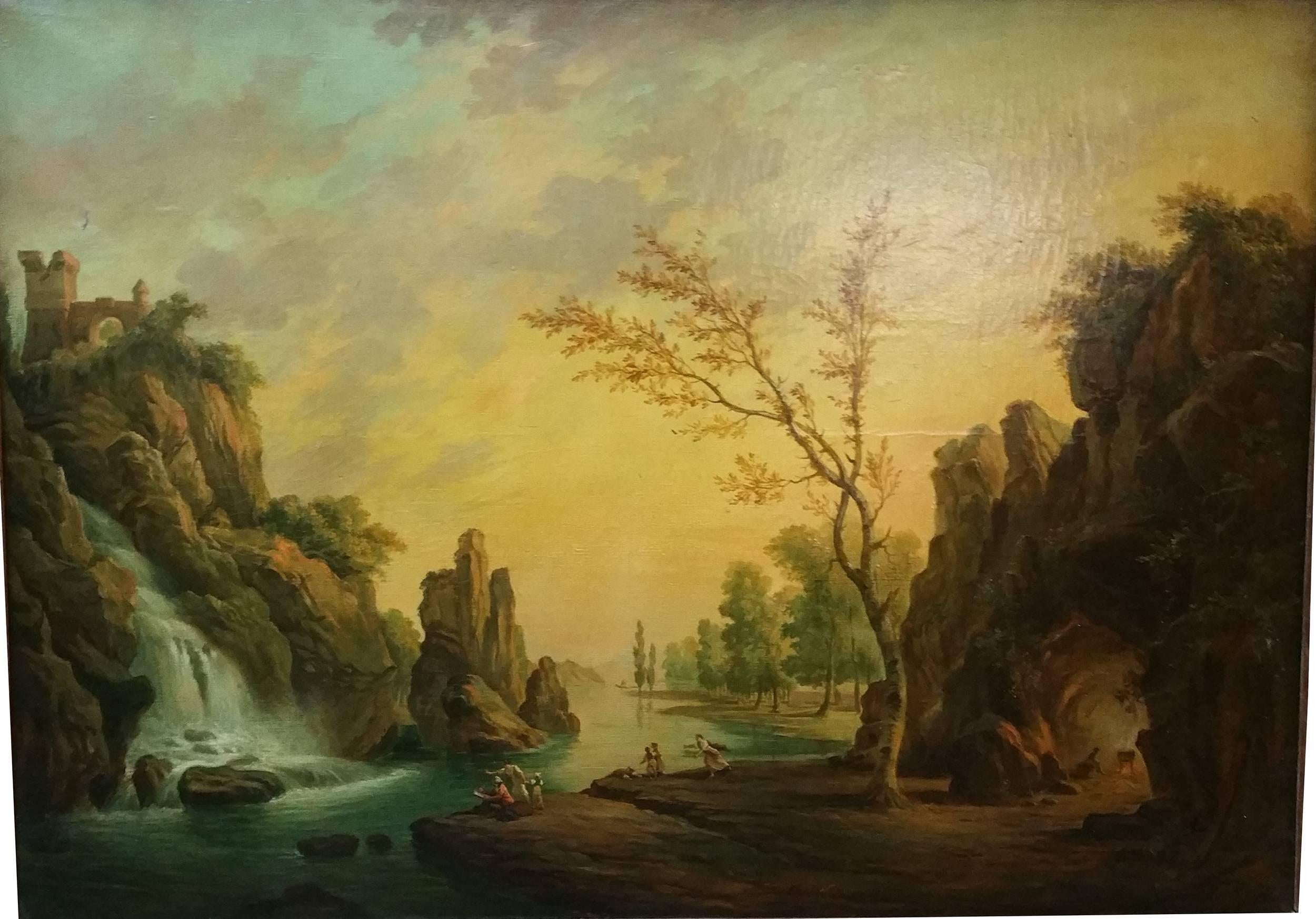 The Falls at Tivoli, Italy - Painting by Unknown