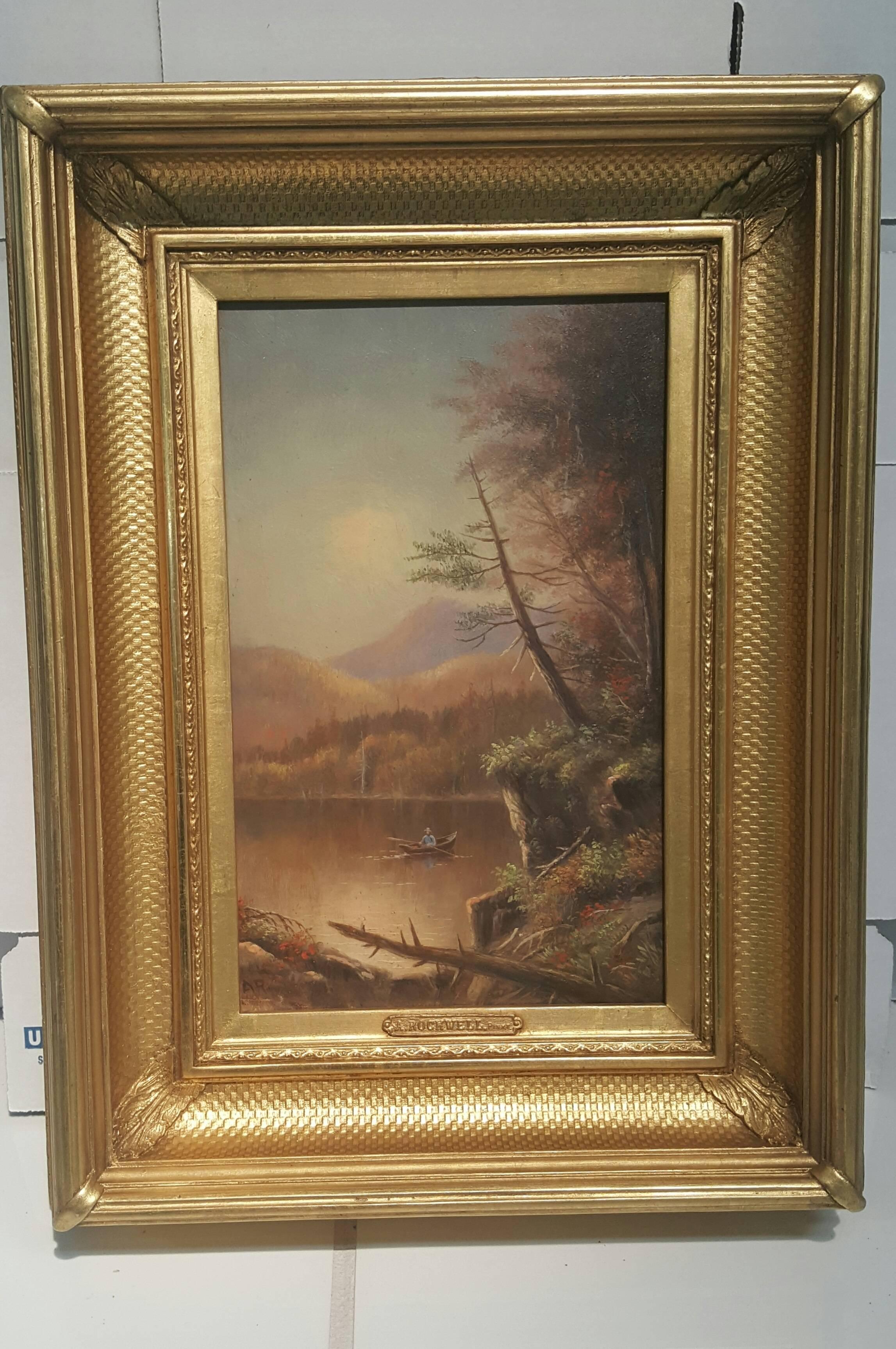 Adirondack Scene - Painting by Augustus Rockwell