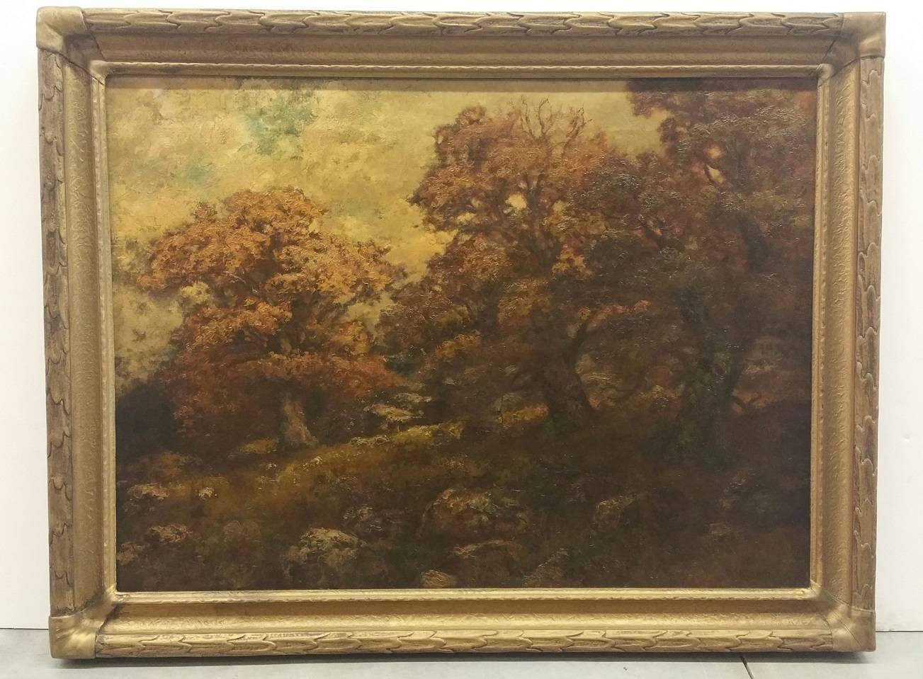Old Maples on Lake George N.Y. - Painting by Robert Decker