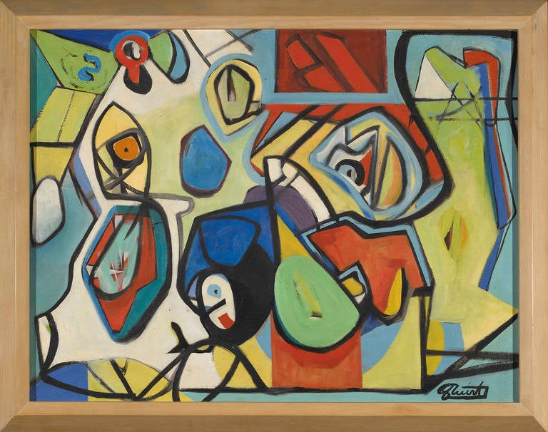 Walter Quirt Abstract Painting - Hidden Bird