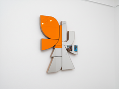 MP7 (Mirror Pop 7) Sculpture murale contemporaine en bois avec miroirs