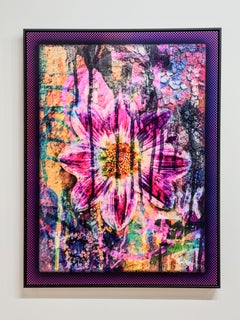 Back Alley Bloom, Original Photography, Floral, Magenta Dahlia, Lenticular