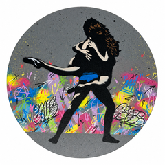 Bailarina «Bailando toda la noche»: amor, pop art y grafitis sobre lienzo