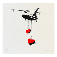 Siebdruck „Red Chinook Hearts“ von Martin Whatson