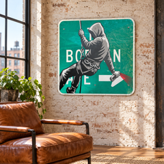 Borden, Original Spray Paint Stencil Graffiti Writer on Authentic NYC Street