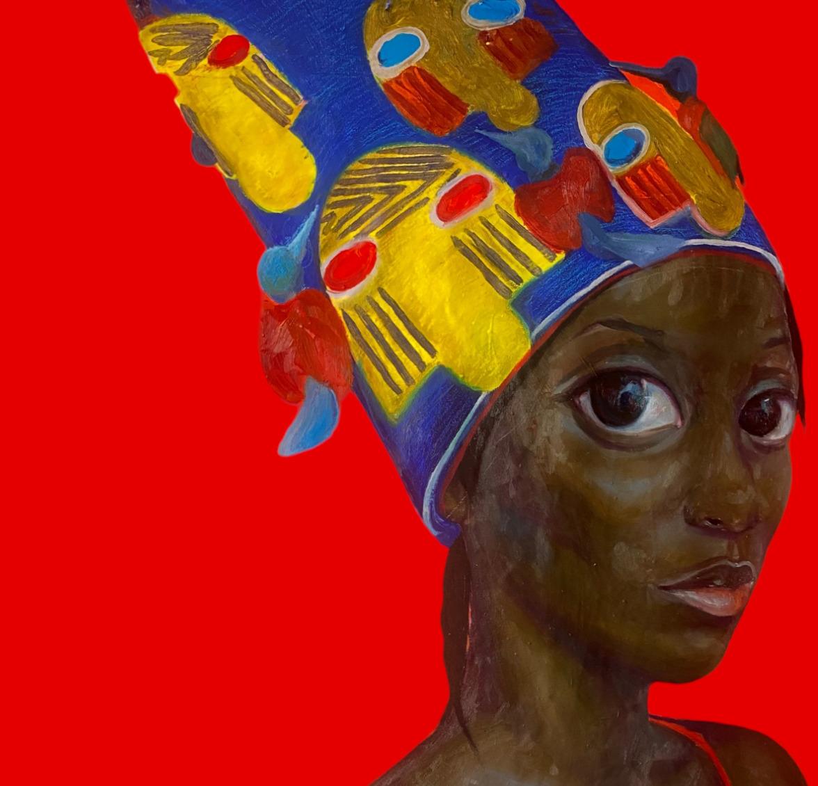 Königtum -21. Jahrhundert, Contemporary, Figurative Malerei, Mixed Media, Frauenkunst – Painting von Mayowa Esan