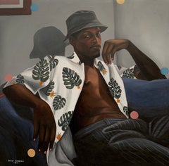 Moment Alone - 21st Century, Contemporary, Figurative Portrait, Africa Men