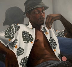 Moment Alone - 21st Century, Contemporary, Figurative Portrait, Africa Men