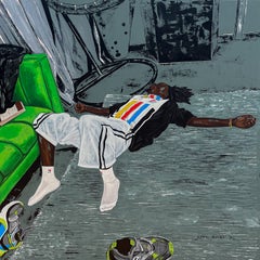 Il riposo è preparazione - Arte contemporanea del XXI secolo, figurativa, tecnica mista, uomini moderni