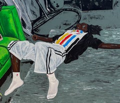 Il riposo è preparazione - Arte contemporanea del XXI secolo, figurativa, tecnica mista, uomini moderni