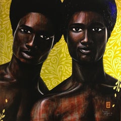 Brotherhood Bond 1 – Portrait figuratif contemporain du XXIe siècle, Afrique moderne
