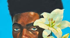 El chico y la flor 2: retrato figurativo contemporáneo del siglo XXI, hombres modernos