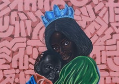 El peso del amor - Siglo XXI, Contemporáneo, Retrato figurativo, Moderno, África