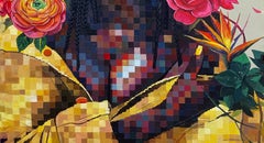 Der Garten, zu dem ich wurde – 21. Jahrhundert, zeitgenössische figurative Pixelkunst, Blumenmotive
