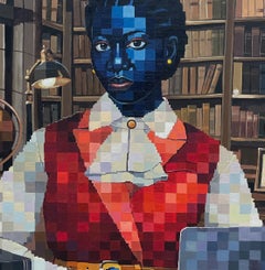 Erbe des Werdens 1 – 21. Jahrhundert, zeitgenössische figurative Pixelkunst, Frau