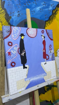 Another Love -21st Century Contemporary Abstract Expressionism, Couple, Art Deco