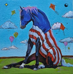 Stallion and a Unicorn -21st Century, Contemporary, Abstract, African, Horse