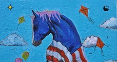 Stallion and a Unicorn -21st Century, Contemporary, Abstract, African, Horse