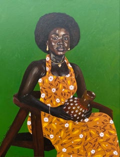Melody In Her Thoughts - 21st Century, Contemporary, Figurative, African, Modern