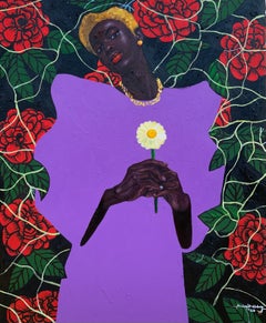 Peace Within 2 -21st Century Contemporary Figurative,  Art Deco, People, Africa