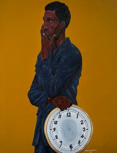 Man and Time -21st Century, Contemporary Figurative Portrait, Art Deco Africa