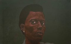 Shadow of Resilience - 21st Century, Contemporary Figurative Portrait, Art Deco