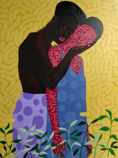„The Embrace 2“ – 21. Jahrhundert, Zeitgenössisch, Figurativ, Modern, Afrika, Art déco