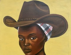 Vaquera - Arte contemporáneo del siglo XXI, figurativo, retratos, mujeres africanas, Art Déco