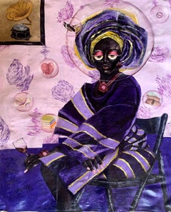 Abike Relax - 21st Century, Contemporary, Figurative, Expressionism, Art Deco