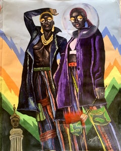 Doppelte Identität – 21. Jahrhundert, Zeitgenössisch, Figurativ, Expressionismus, Art déco