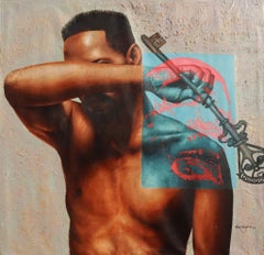 Key of Life - 21st Century Contemporary, Figurative Portrait, Art Deco, Realism