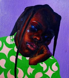 Solitude- 21st Century, Contemporary, Figurative Portrait, Art Deco, Africa