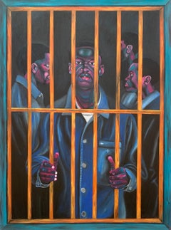 Le piège de l'oiseleur - XXIe siècle, portrait figuratif contemporain, Art déco