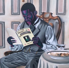 Évasion - XXIe siècle, portrait figuratif contemporain, Art déco
