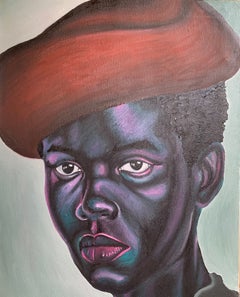 Audacieux - XXIe siècle, portrait figuratif contemporain, Art déco