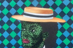 Regard vide - XXIe siècle, portrait figuratif contemporain, Art déco, Afrique