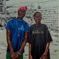 „Uniform Off, Life On 2“ – Zeitgenössisches figuratives Porträt des 21. Jahrhunderts, Art déco