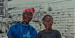 „Uniform Off, Life On 2“ – Zeitgenössisches figuratives Porträt des 21. Jahrhunderts, Art déco