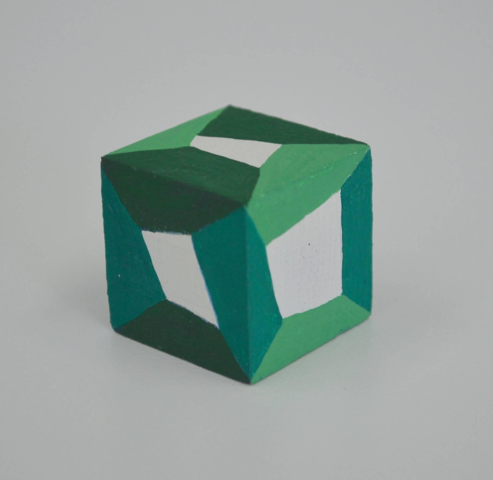 Karen Schiff, Hypercubic, 2016, Wood, Gouache
