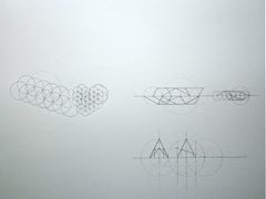 Brigitte Parusel, Geometrische Beziehungen #2, 2012, Papier, Bleistift