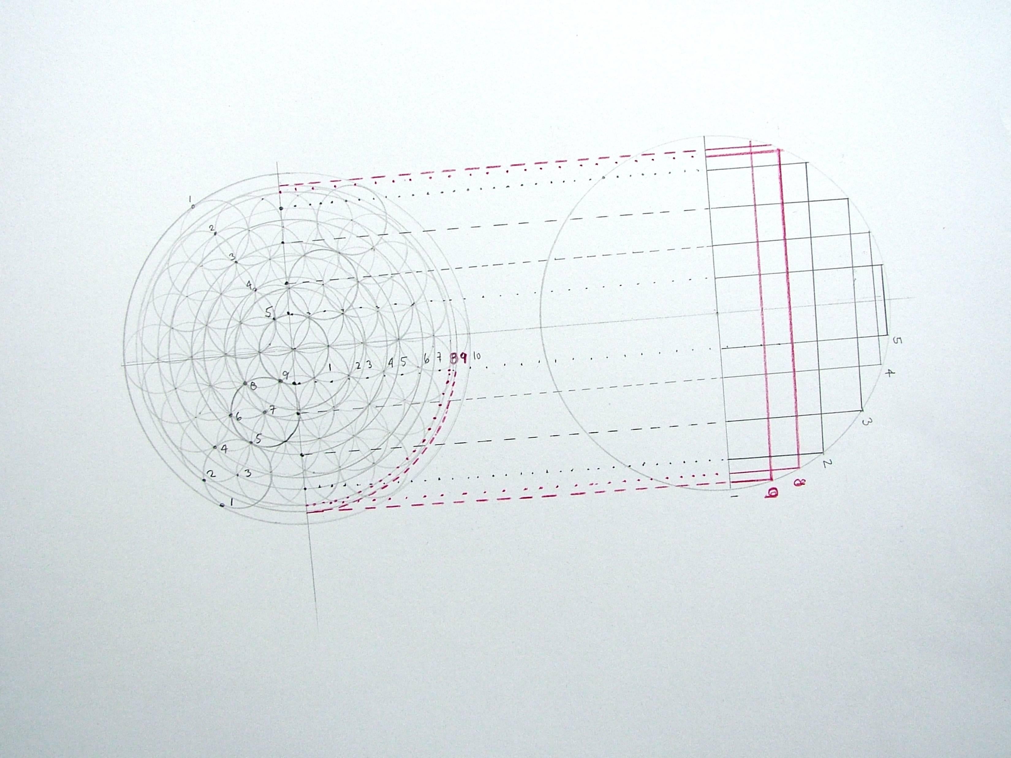 Brigitte Parusel's works are underlined by an emphasis on experimentation and her interest in working within the limitations of a system.

Her drawings are part of an ongoing exploration of a geometric pattern of interconnected circles. The