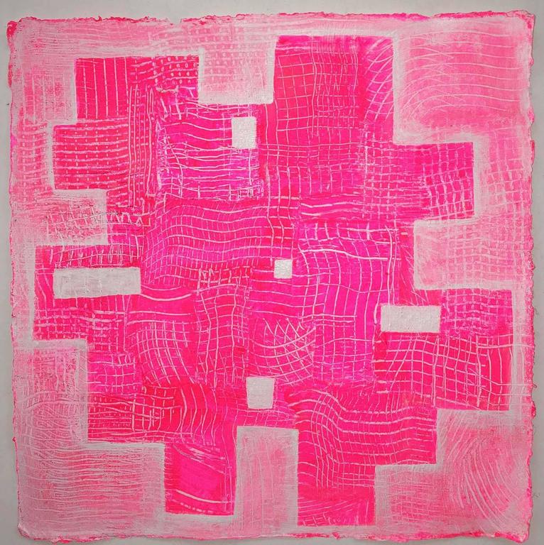 Andra Samelson, Pinkaboo, 2016, Acrylic Paint, Rag Paper - Painting by Andra Samelson