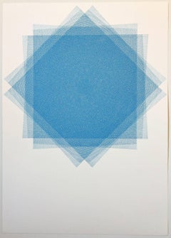 Sara Eichner, 16 Layers Blue, 2015, Ink, Rag Paper, Pen
