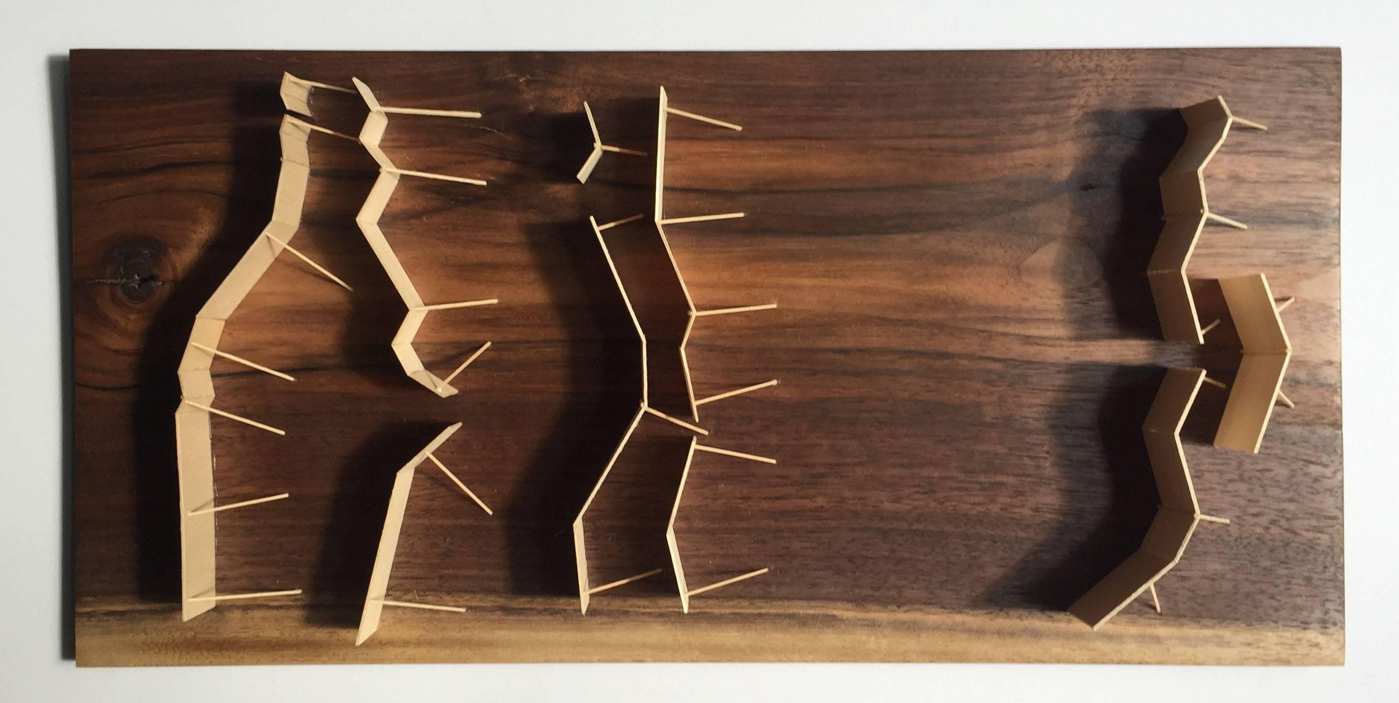 Fritz Horstman, Five Walls With Openings, 2016, Wood, Walnut