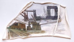 Linda Cunningham, «andall's Island Connector », Pastel, Objets trouvés, Toile 